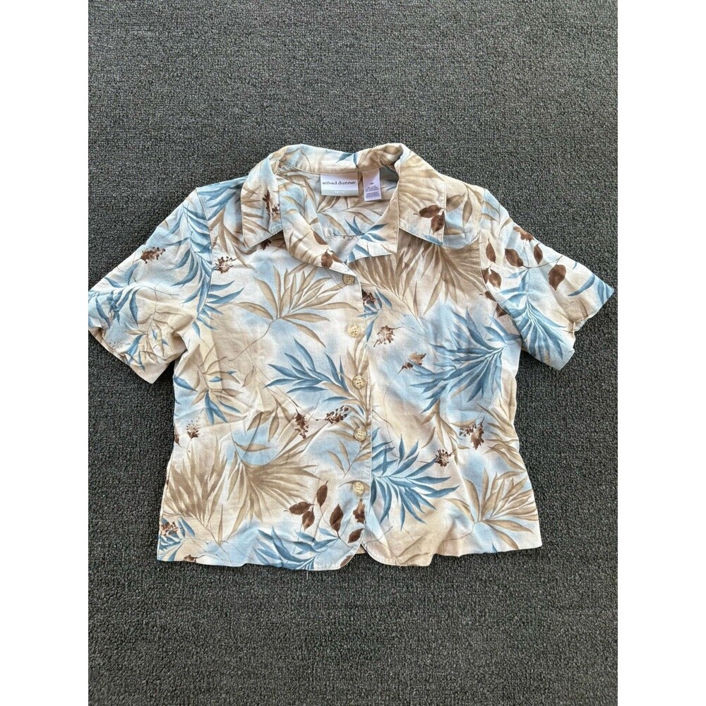 Alfred Dunner Petites Button Up Shoulder Padded Blouse 10p